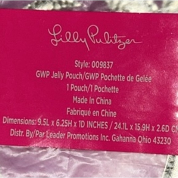 Lilly Pulitzer Pink Shandy Palm Tree Jelly Wristlet pouch NEW - Picture 3 of 4